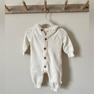 Little Planet Organic Fair Isle Sweater Romper in White Size 3 Months